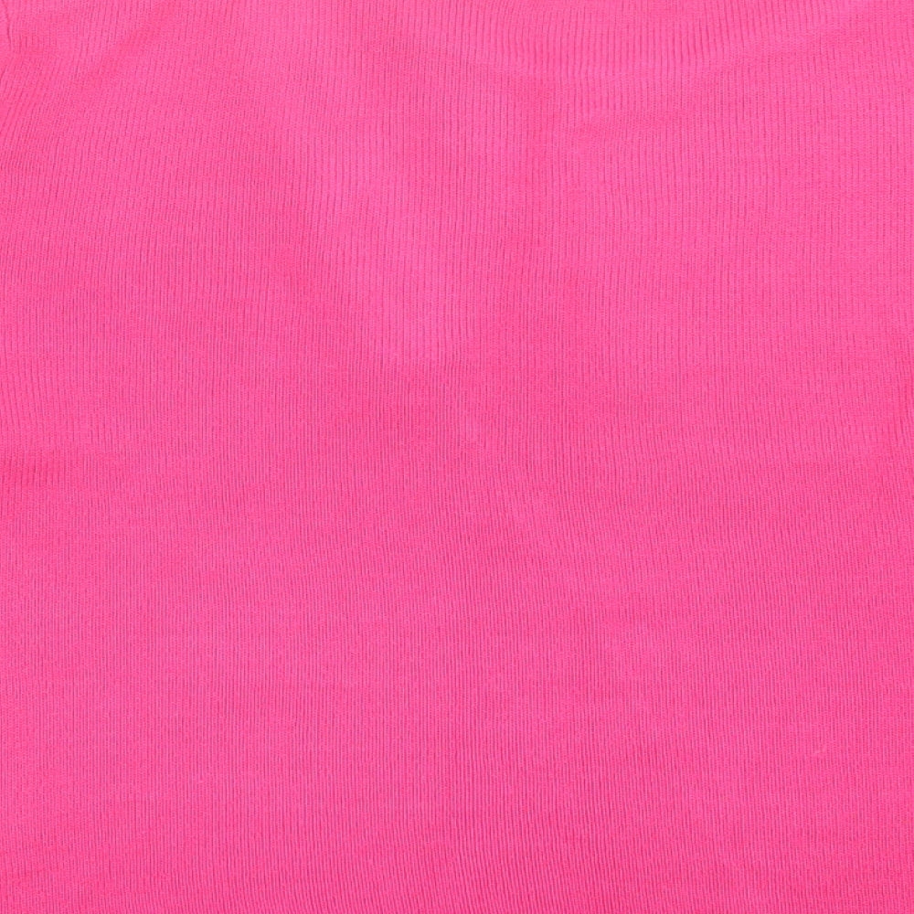 Topshop Womens Pink Crew Neck  Acrylic Pullover Jumper Size 14