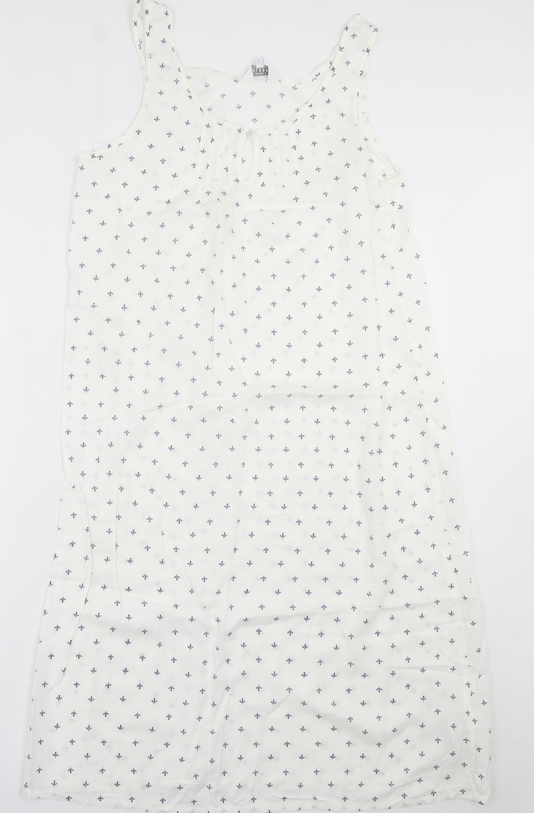 Debenhams Womens White Geometric Viscose Babydoll Dress Size 12