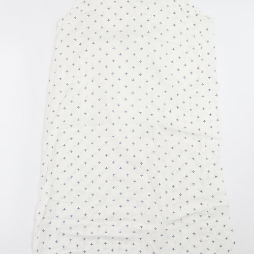 Debenhams Womens White Geometric Viscose Babydoll Dress Size 12