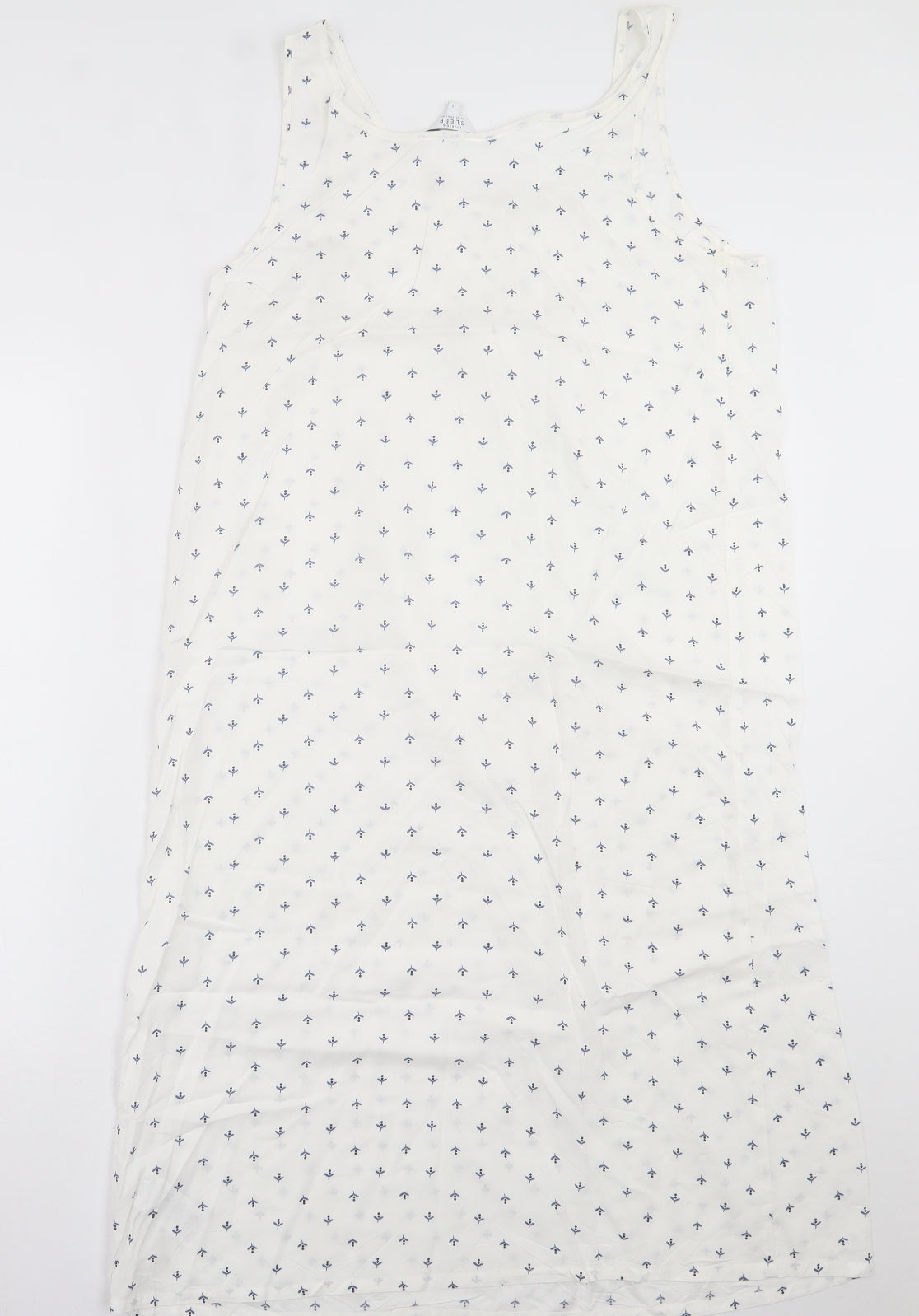 Debenhams Womens White Geometric Viscose Babydoll Dress Size 12