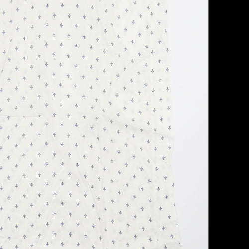 Debenhams Womens White Geometric Viscose Babydoll Dress Size 12