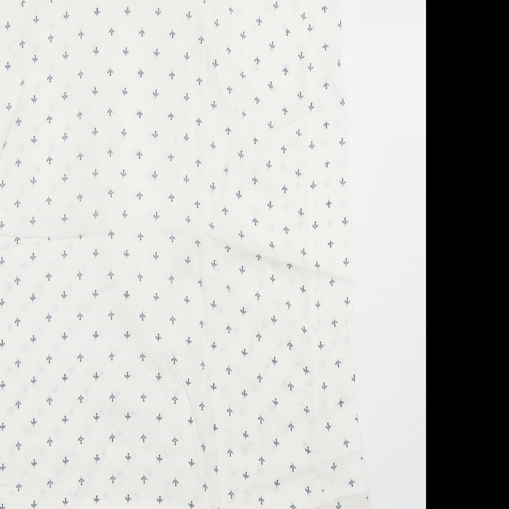 Debenhams Womens White Geometric Viscose Babydoll Dress Size 12