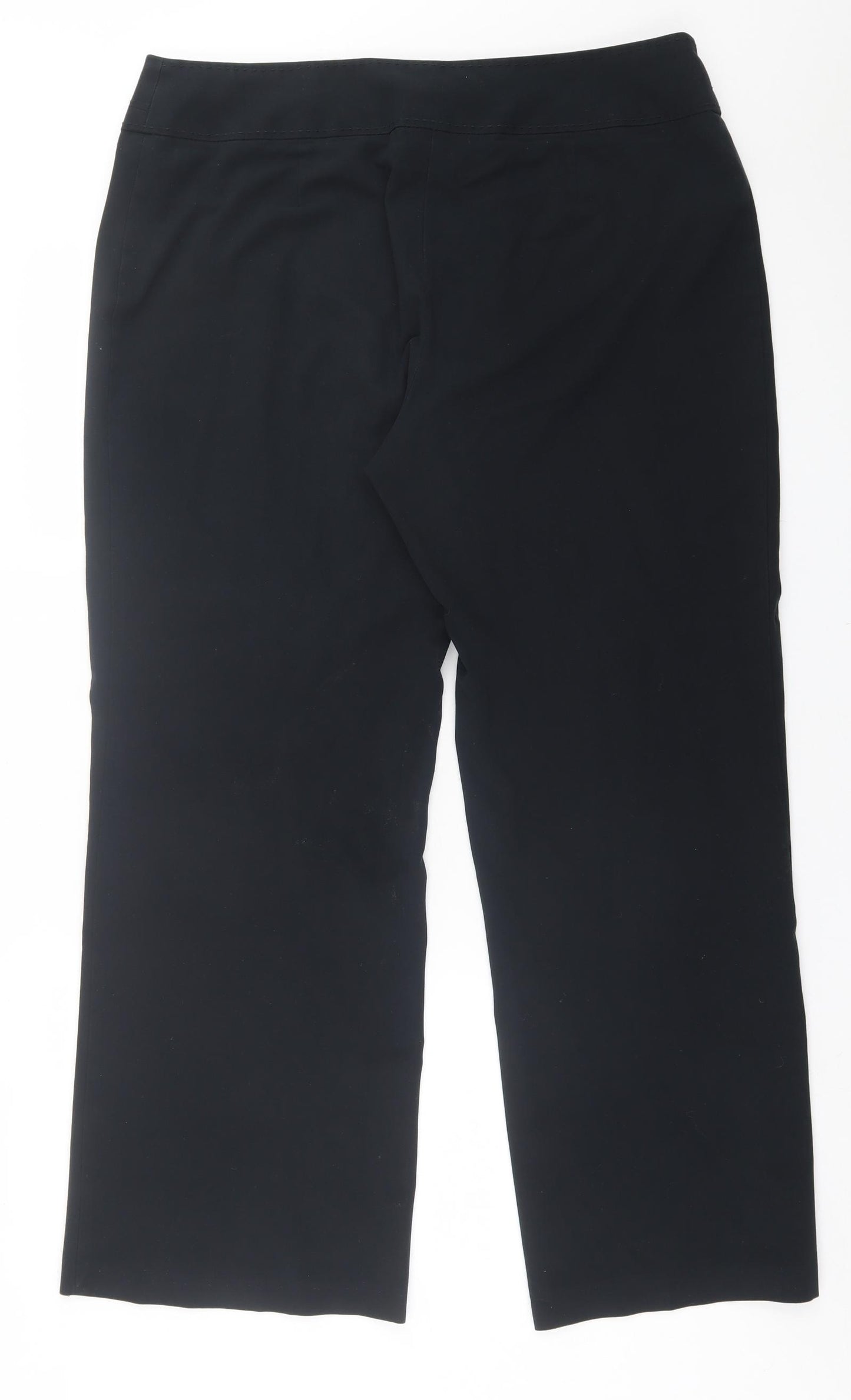 Marks and Spencer Womens Black  Polyester Trousers  Size 16 L30 in Regular Hook & Eye
