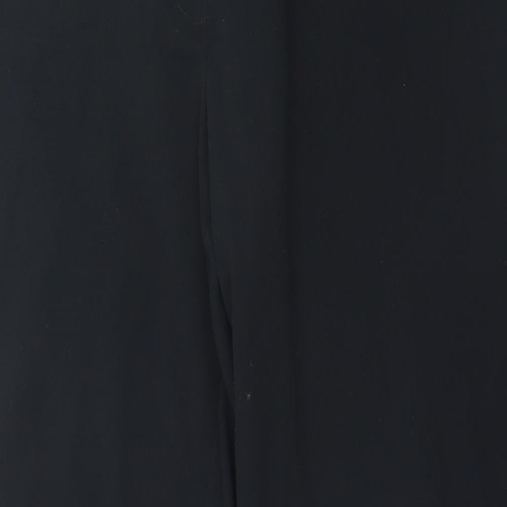 Marks and Spencer Womens Black  Polyester Trousers  Size 16 L30 in Regular Hook & Eye