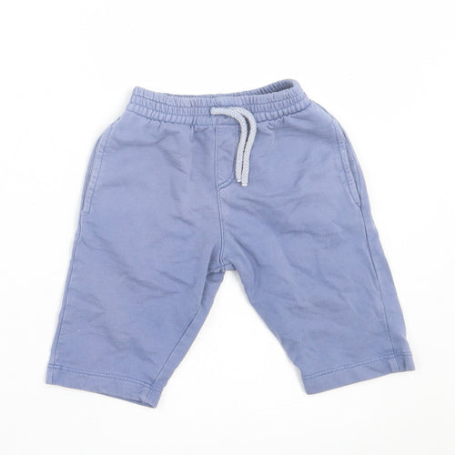 TU Boys Blue  Cotton Cropped Trousers Size 3-6 Months  Tie