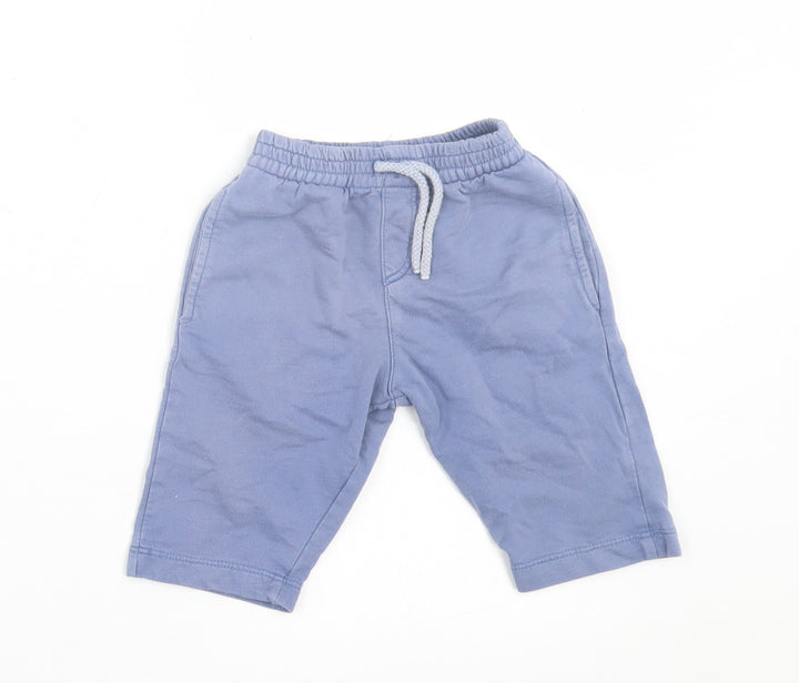 TU Boys Blue  Cotton Cropped Trousers Size 3-6 Months  Tie
