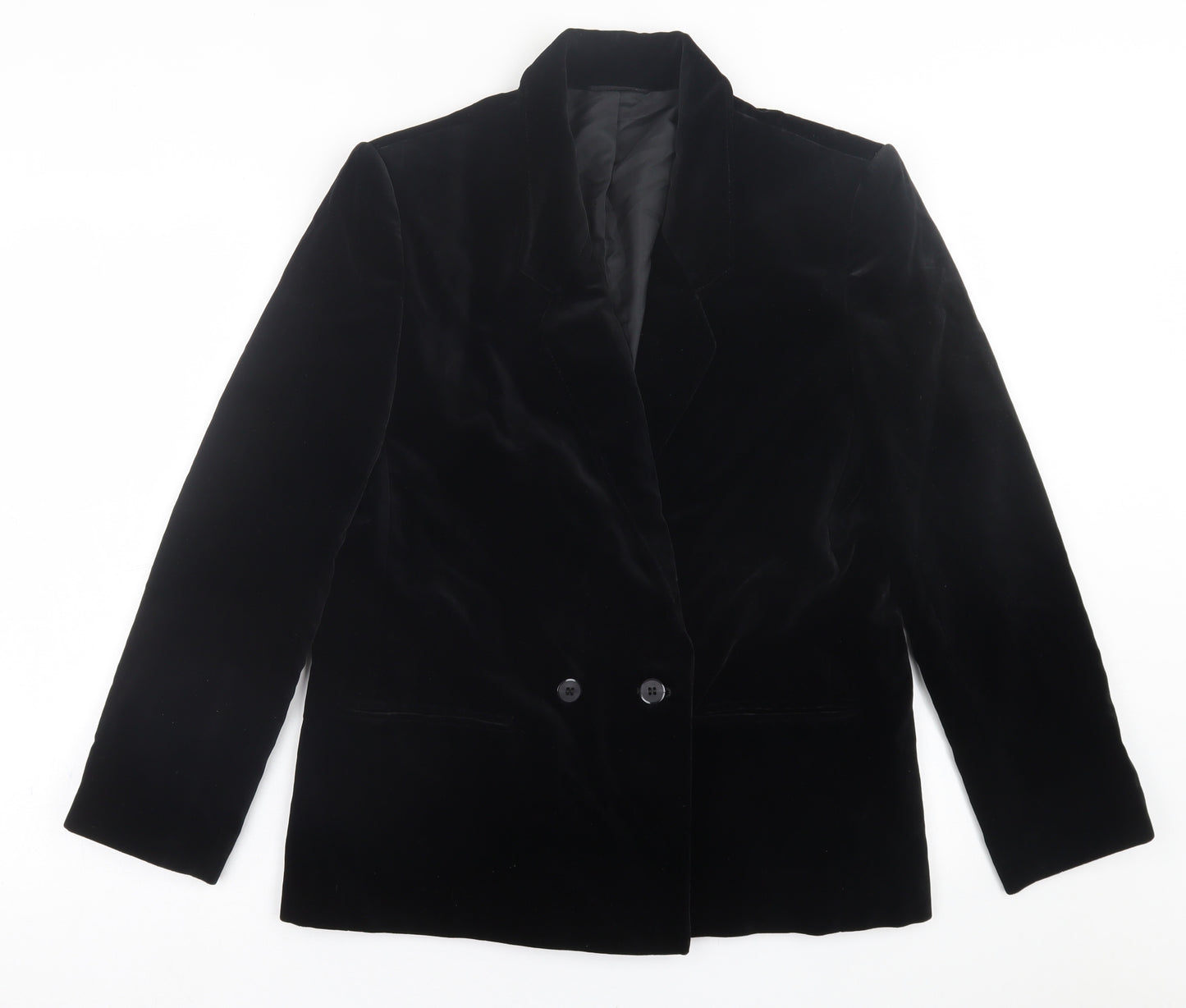St. Michael Womens Black   Jacket Blazer Size 14  Button