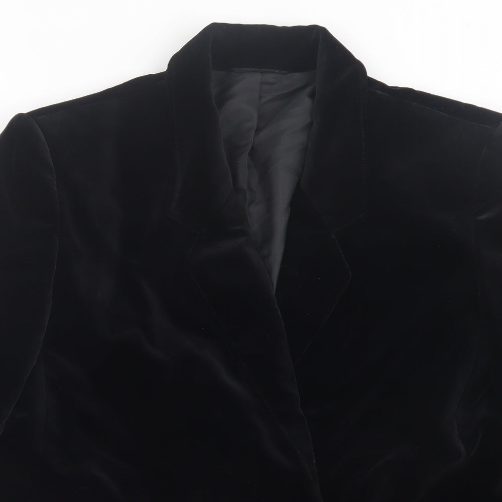 St. Michael Womens Black   Jacket Blazer Size 14  Button