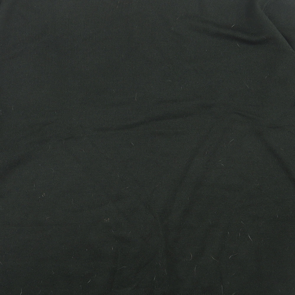 French Connection Mens Green V-Neck  Acrylic Pullover Jumper Size XL