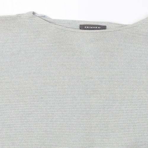 Primark Womens Grey Crew Neck  Viscose Pullover Jumper Size 10
