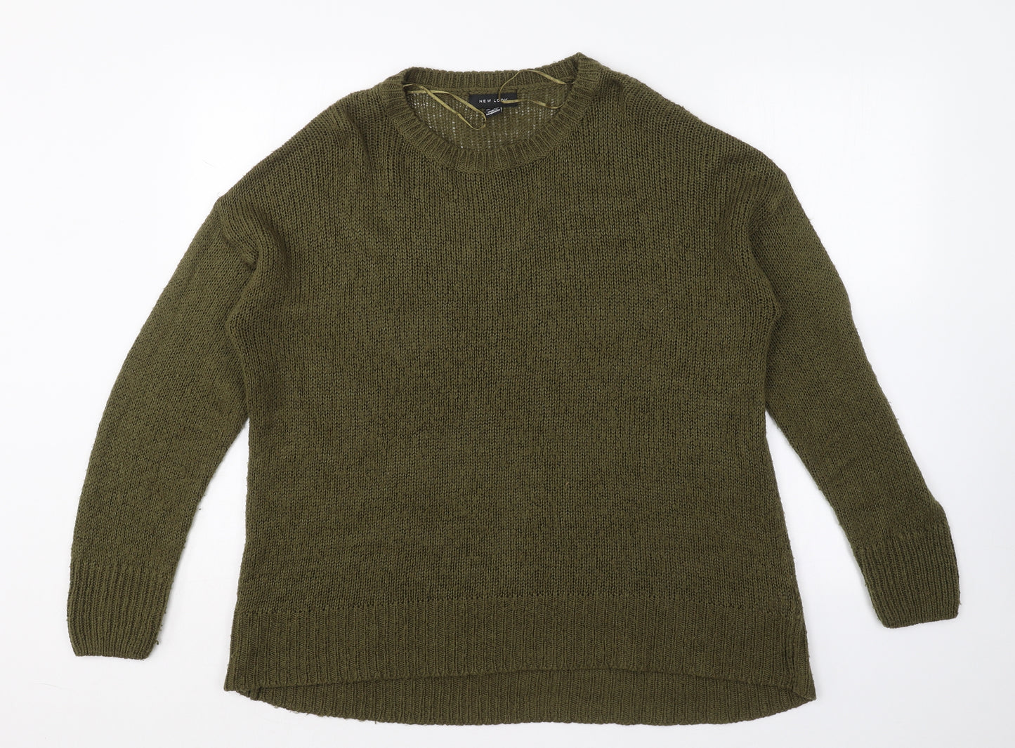 New Look Womens Green Crew Neck  Acrylic Pullover Jumper Size L
