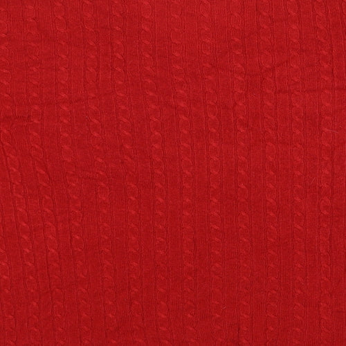 Love Knitwear Womens Red V-Neck  Acrylic Pullover Jumper Size 12