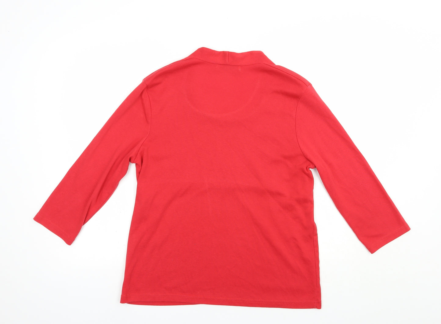 Emreco Womens Red  Polyester Basic T-Shirt Size 18 Scoop Neck