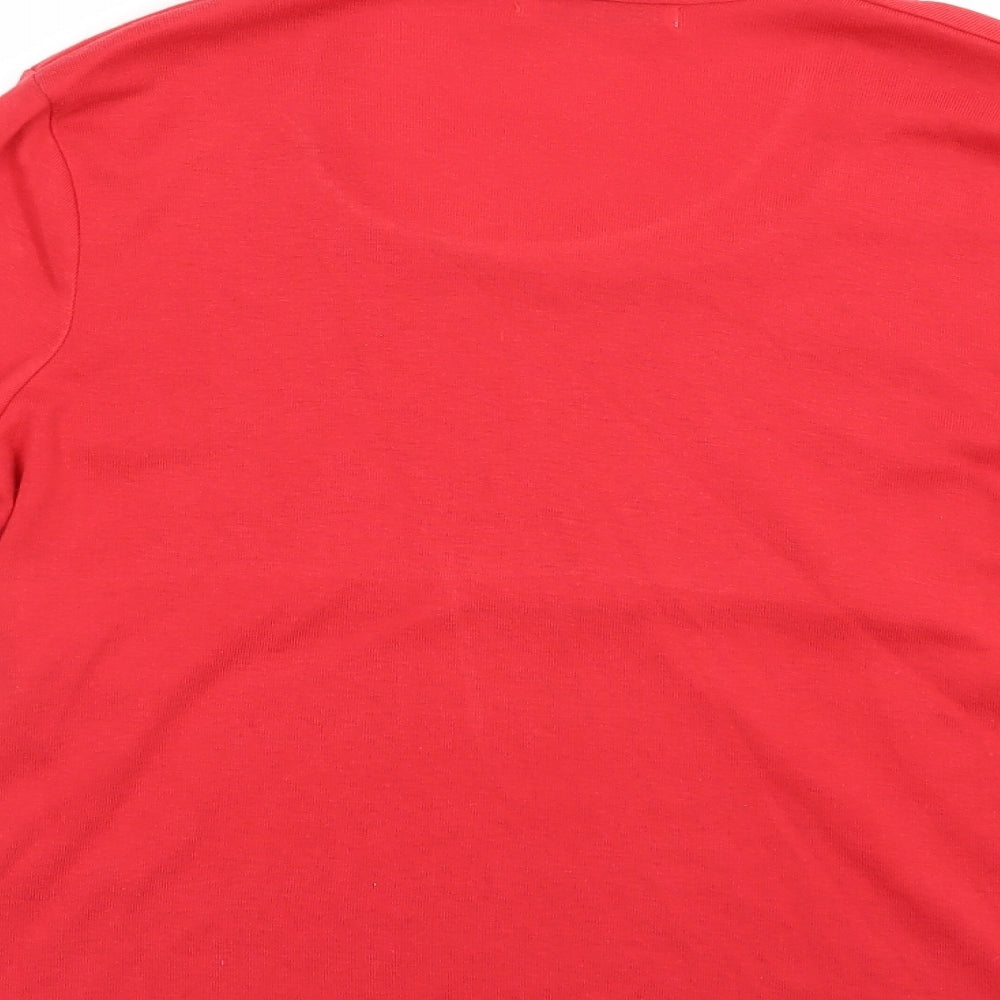 Emreco Womens Red  Polyester Basic T-Shirt Size 18 Scoop Neck
