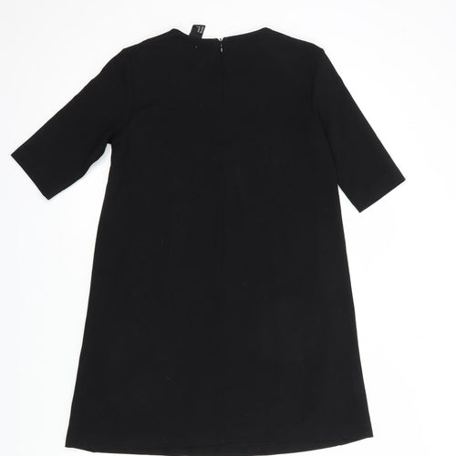 H&M Womens Black  Viscose Shift  Size XS  Round Neck Zip