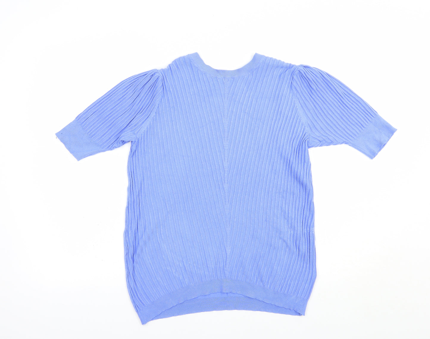 Marks and Spencer Womens Blue Crew Neck  Viscose Pullover Jumper Size 14