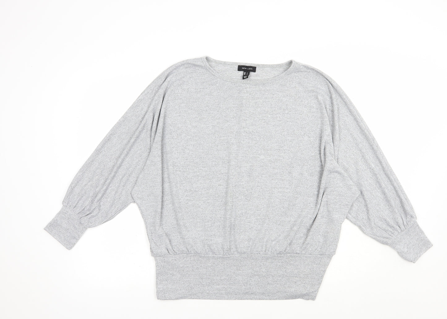 New Look Womens Grey Boat Neck  Polyester Pullover Jumper Size L