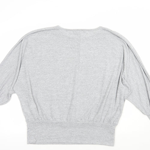 New Look Womens Grey Boat Neck  Polyester Pullover Jumper Size L