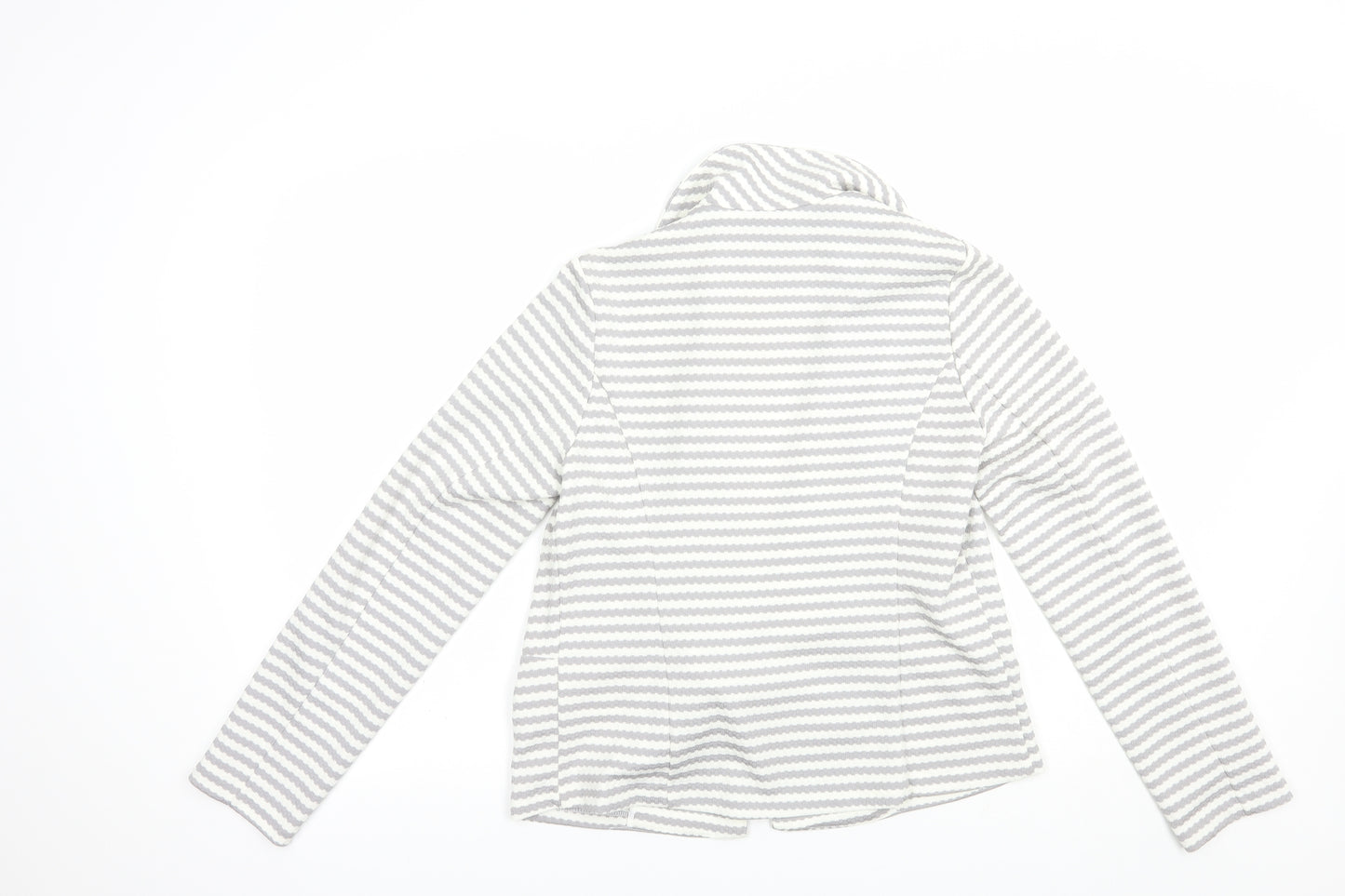 Soon Womens Grey Striped  Jacket Blazer Size 12