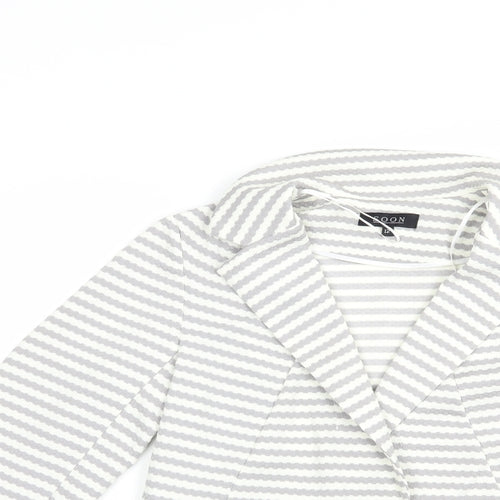 Soon Womens Grey Striped  Jacket Blazer Size 12