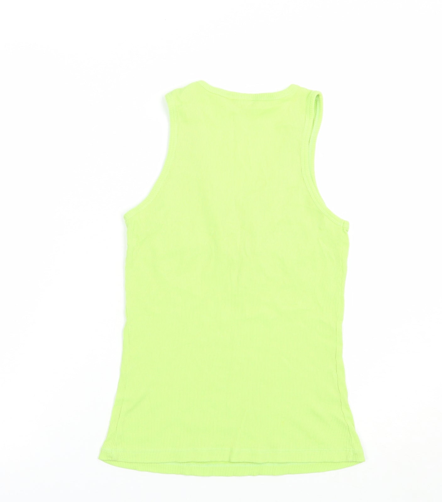 BaBa Womens Green  Cotton Basic Tank Size M Scoop Neck - Palm Trees