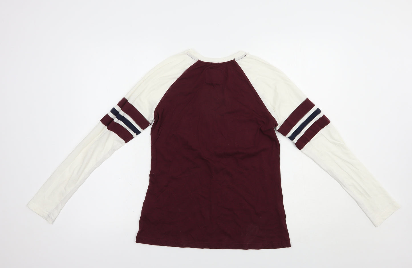 Superdry Womens Purple Colourblock Cotton Basic T-Shirt Size XS Crew Neck