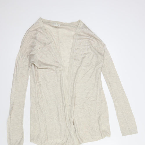 H&M Womens Beige V-Neck  Acrylic Cardigan Jumper Size XS