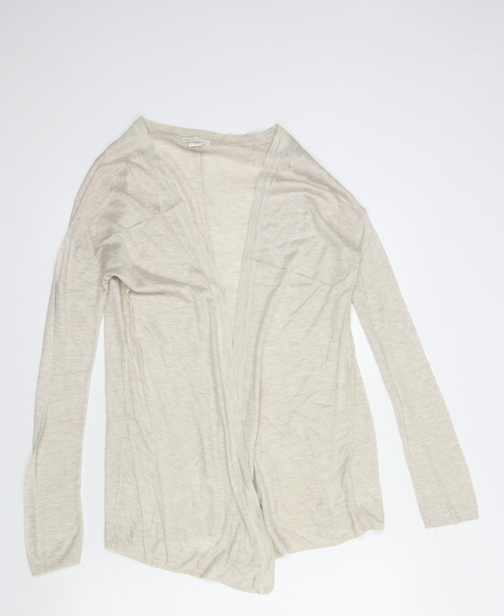 H&M Womens Beige V-Neck Acrylic Cardigan Jumper Size XS