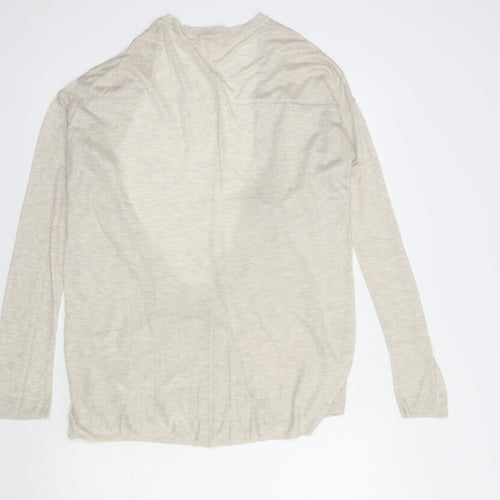 H&M Womens Beige V-Neck  Acrylic Cardigan Jumper Size XS