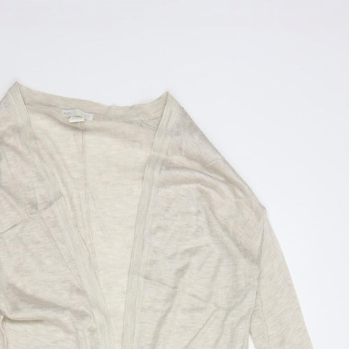 H&M Womens Beige V-Neck  Acrylic Cardigan Jumper Size XS