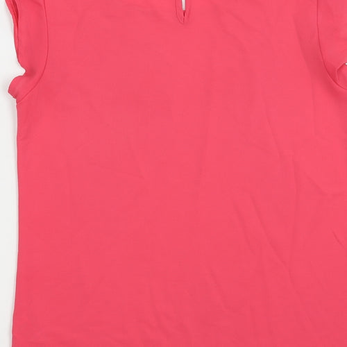 New Look Womens Pink  Polyester Basic Blouse Size 8 Boat Neck