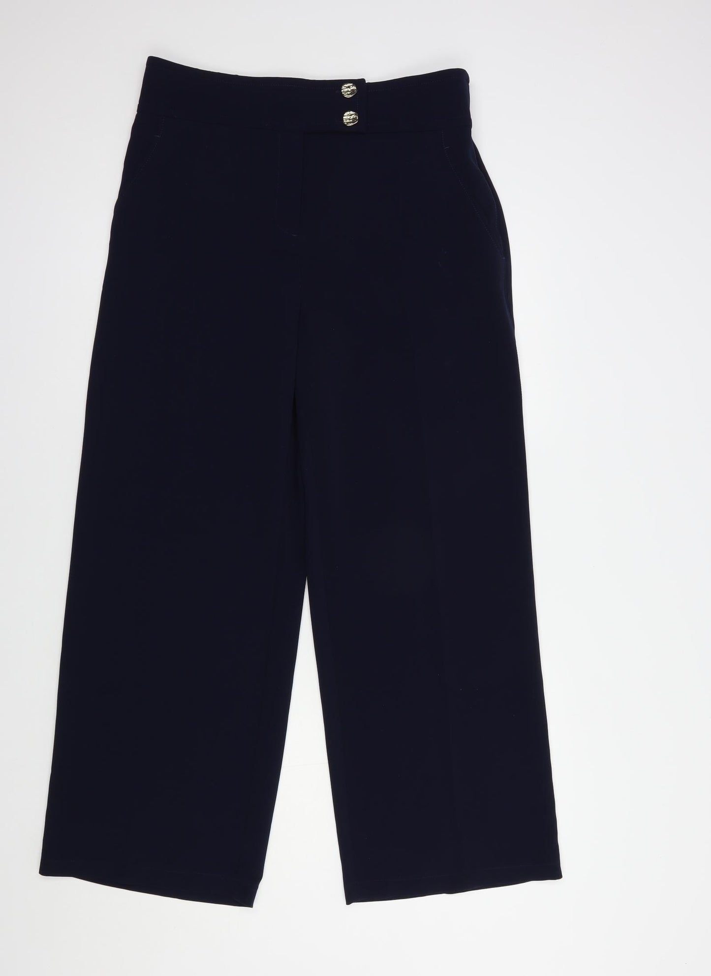 NEXT Womens Black  Polyester Dress Pants Trousers Size 14 L29 in Regular Button