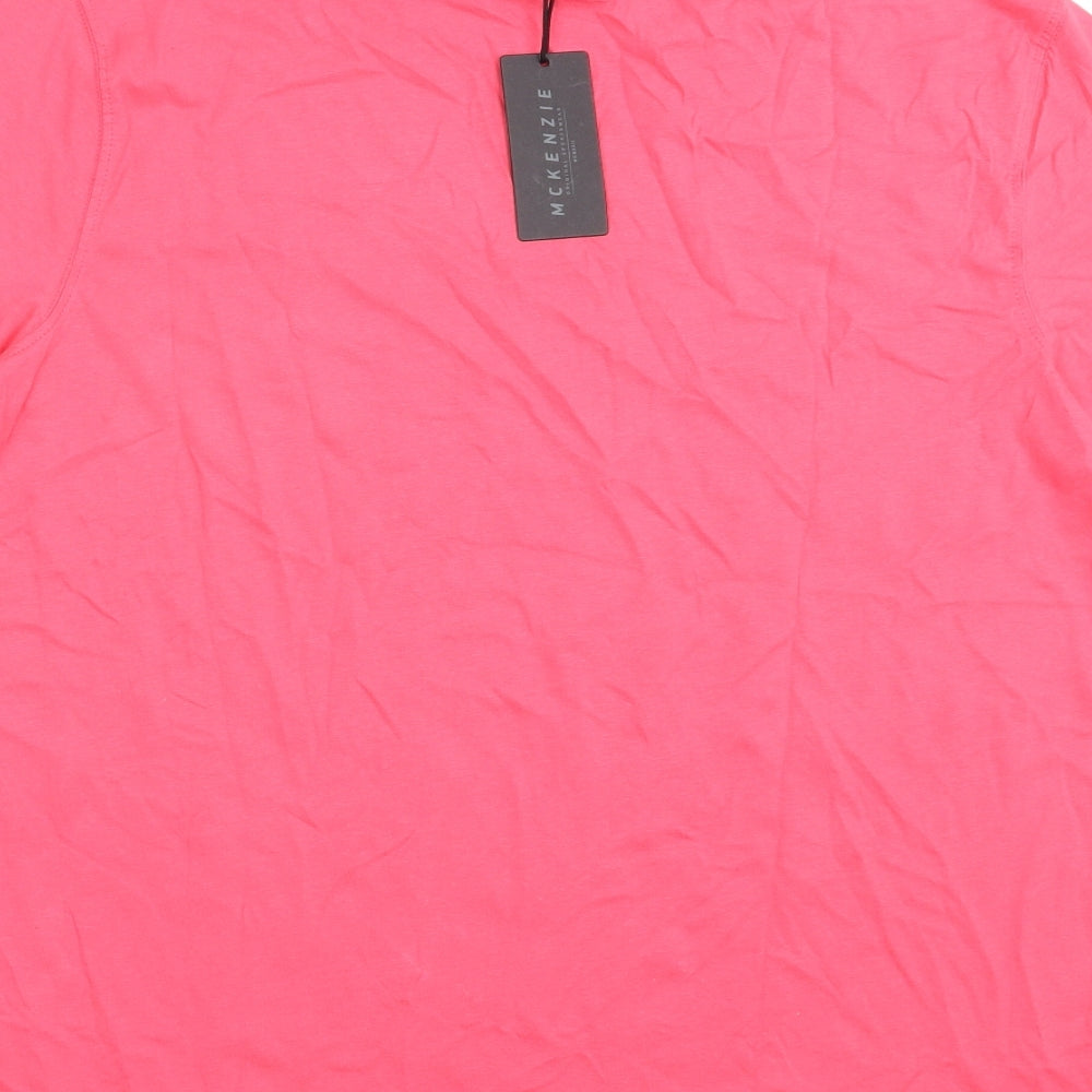 McKenzie Mens Pink  Cotton  T-Shirt Size L Crew Neck