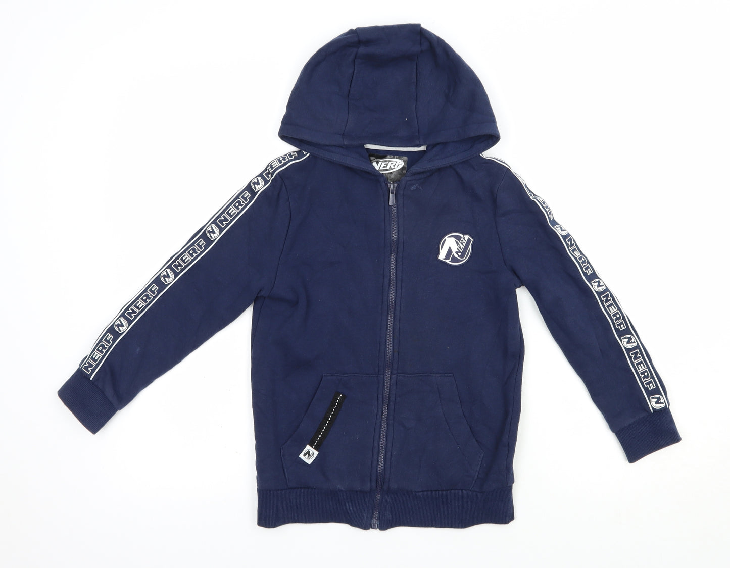 NERF Boys Blue  Cotton Full Zip Hoodie Size 7-8 Years  Zip