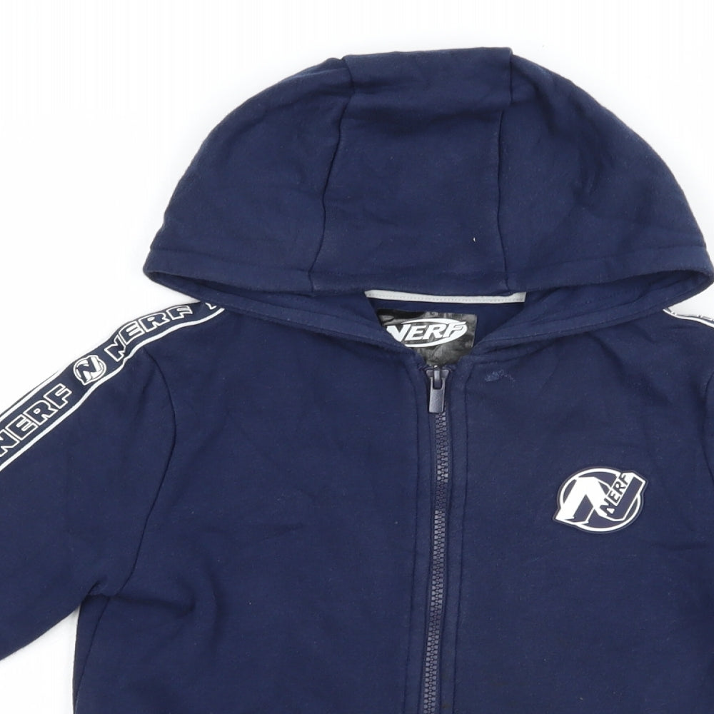 NERF Boys Blue  Cotton Full Zip Hoodie Size 7-8 Years  Zip