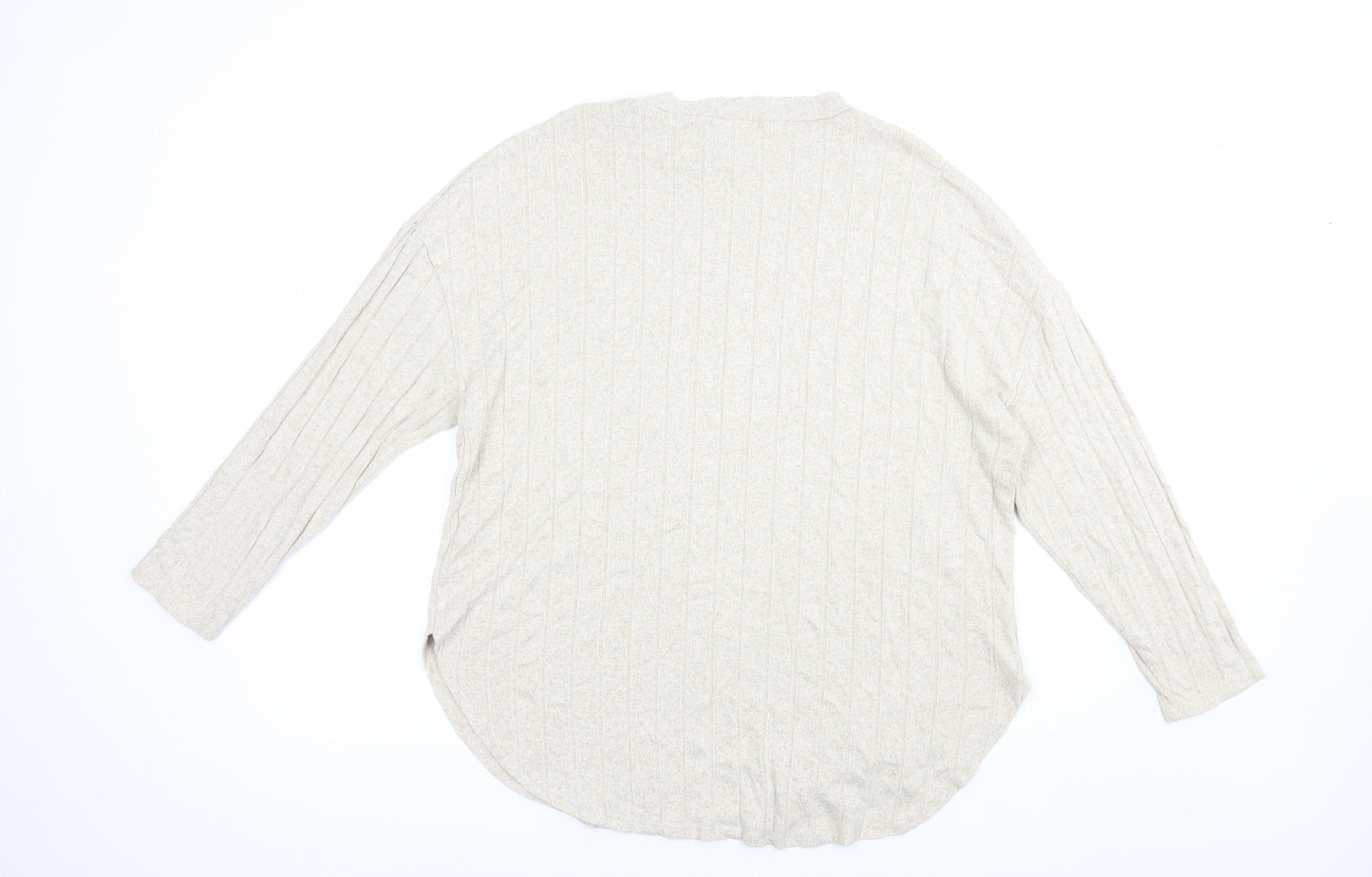 Primark Womens Beige  Viscose Basic Blouse Size 14 Mock Neck