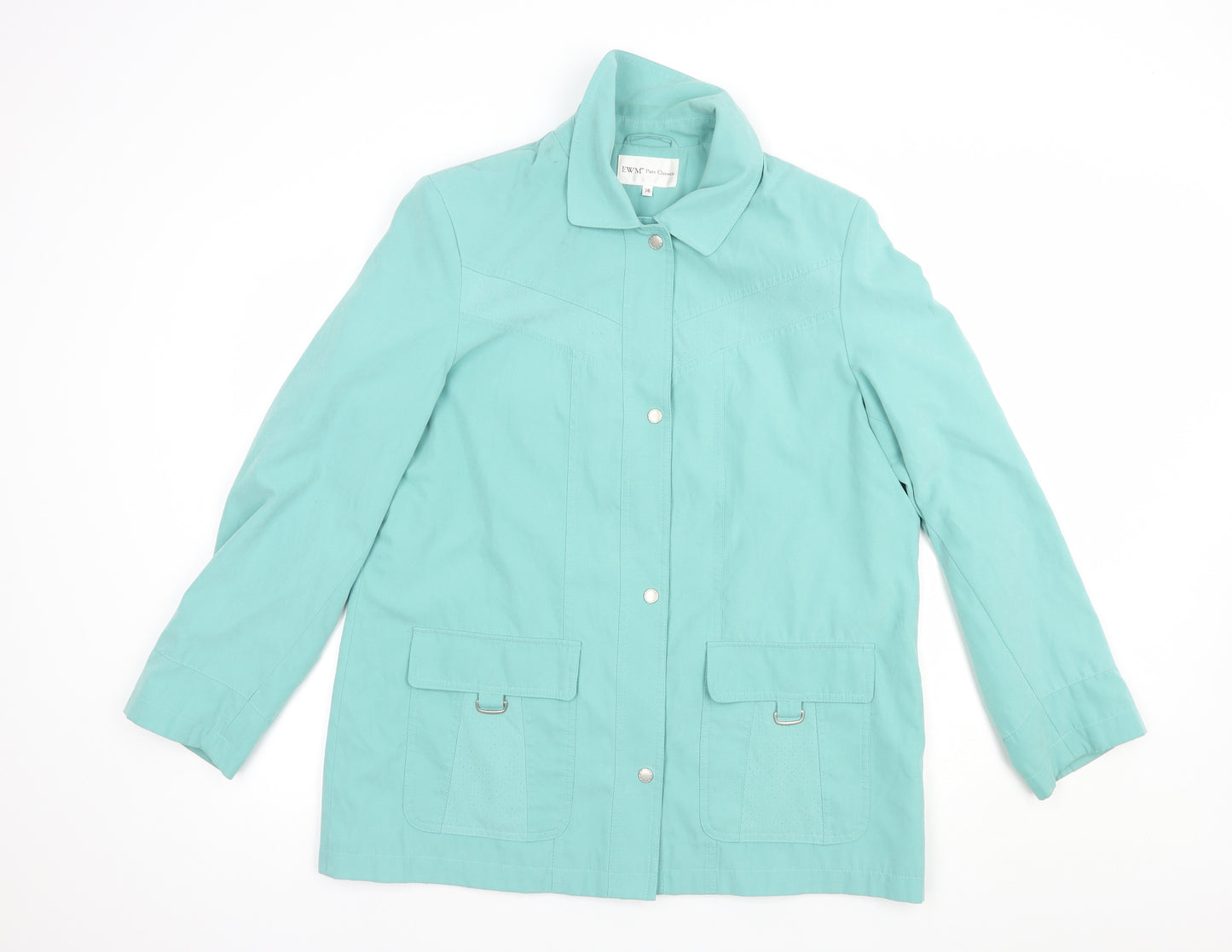 EWM Womens Green   Pea Coat Coat Size 16  Snap