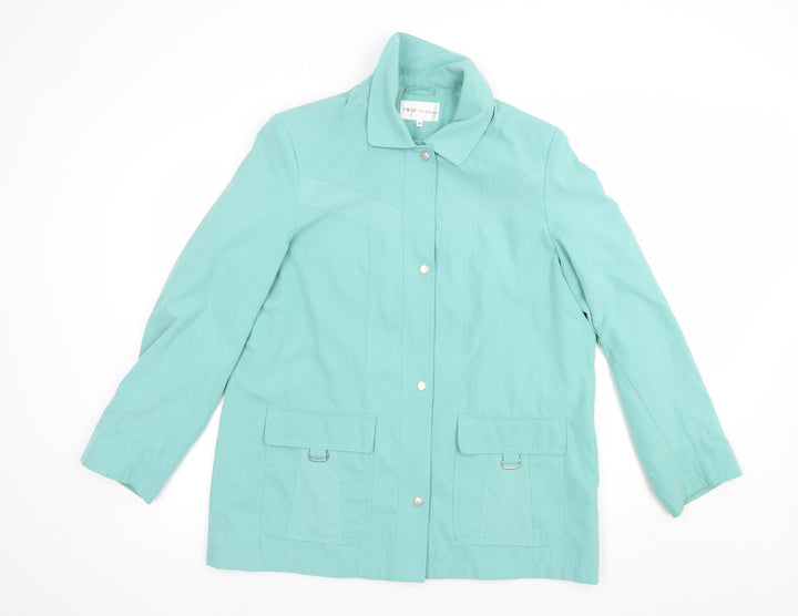 EWM Womens Green   Pea Coat Coat Size 16  Snap