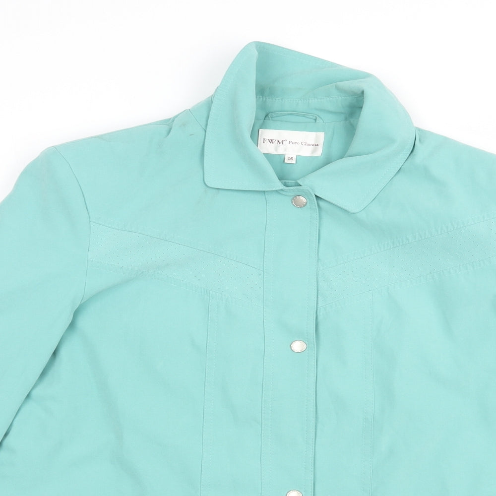 EWM Womens Green   Pea Coat Coat Size 16  Snap