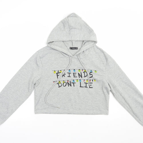 SheIn Womens Grey  Polyester Pullover Hoodie Size XS  Pullover - Friends