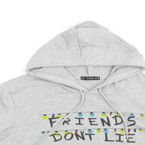 SheIn Womens Grey  Polyester Pullover Hoodie Size XS  Pullover - Friends