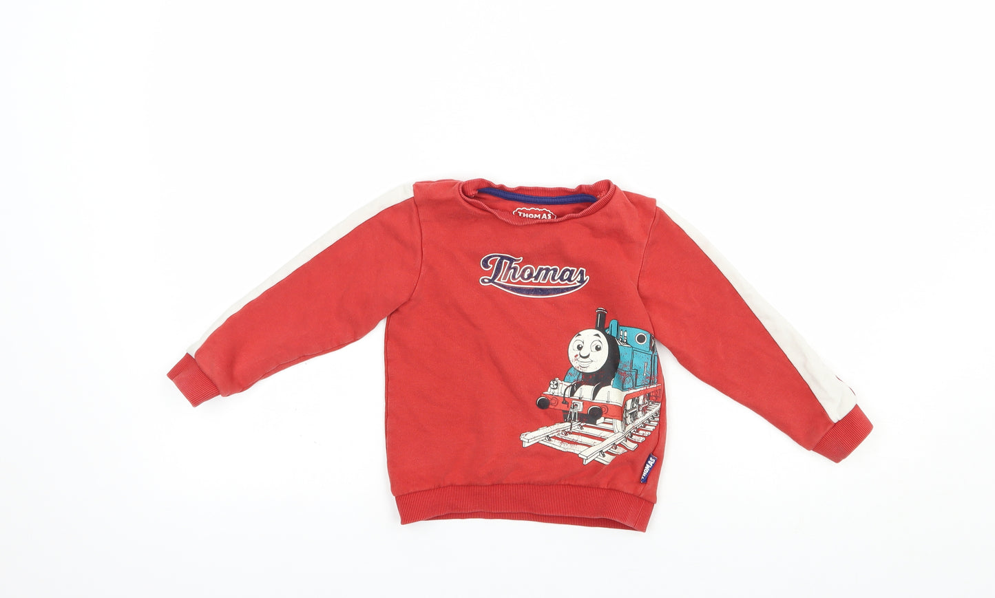 Marks and Spencer Boys Red  Cotton Pullover Sweatshirt Size 2-3 Years  Pullover - Thomas & Friends