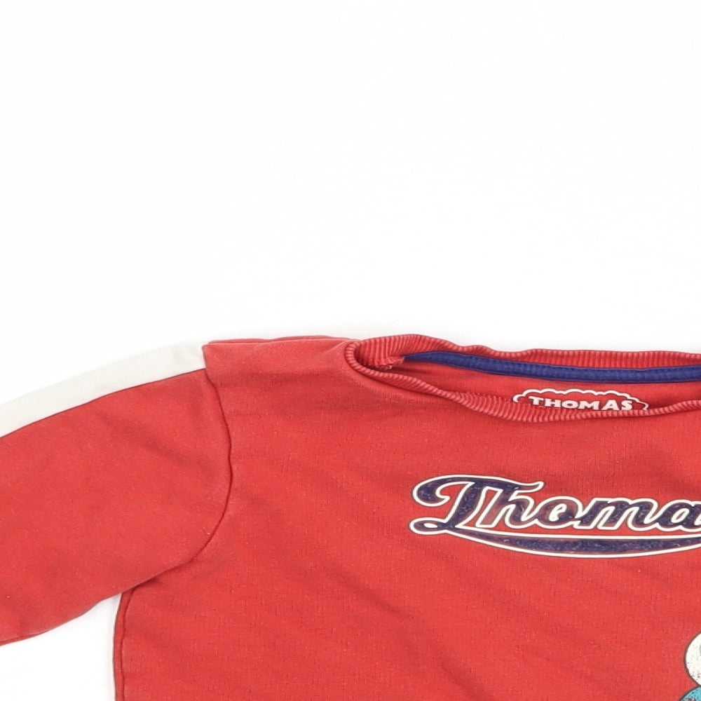 Marks and Spencer Boys Red  Cotton Pullover Sweatshirt Size 2-3 Years  Pullover - Thomas & Friends