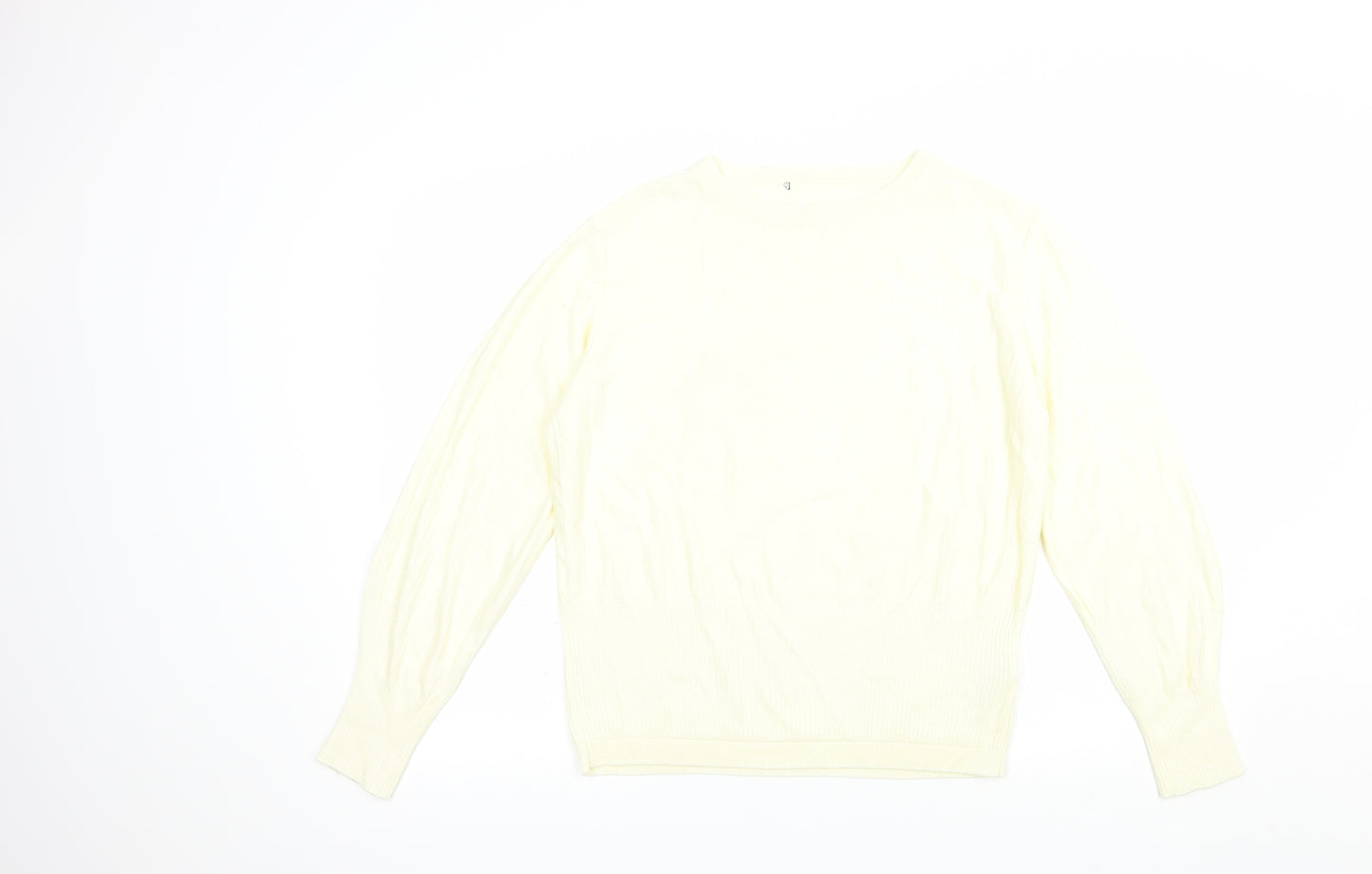 Marks and Spencer Womens Ivory Crew Neck  Viscose Pullover Jumper Size 14