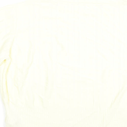 Marks and Spencer Womens Ivory Crew Neck  Viscose Pullover Jumper Size 14