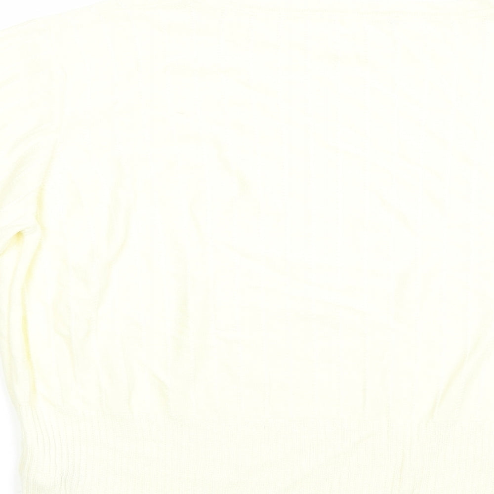Marks and Spencer Womens Ivory Crew Neck  Viscose Pullover Jumper Size 14
