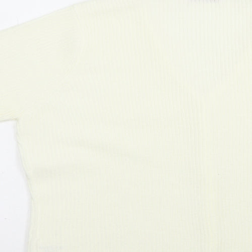 Bonmarché Womens Ivory V-Neck  Acrylic Cardigan Jumper Size L