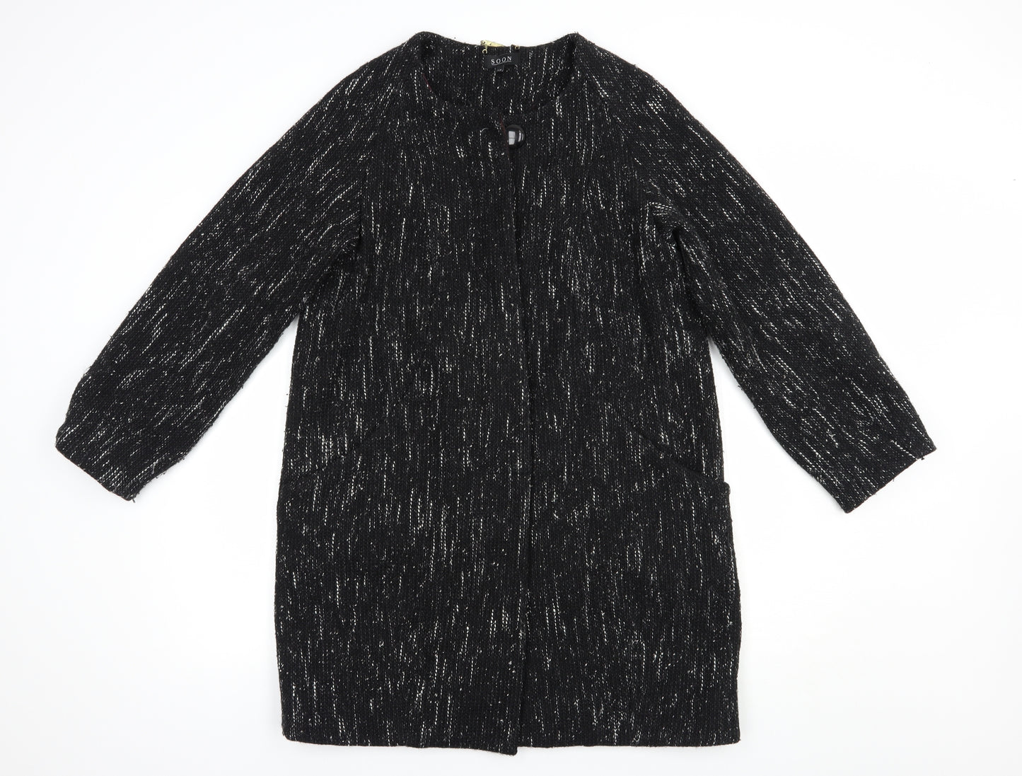 Soon Womens Black   Pea Coat Coat Size 12  Button