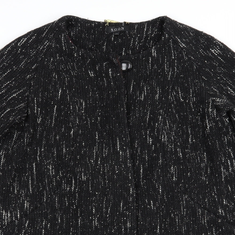 Soon Womens Black   Pea Coat Coat Size 12  Button