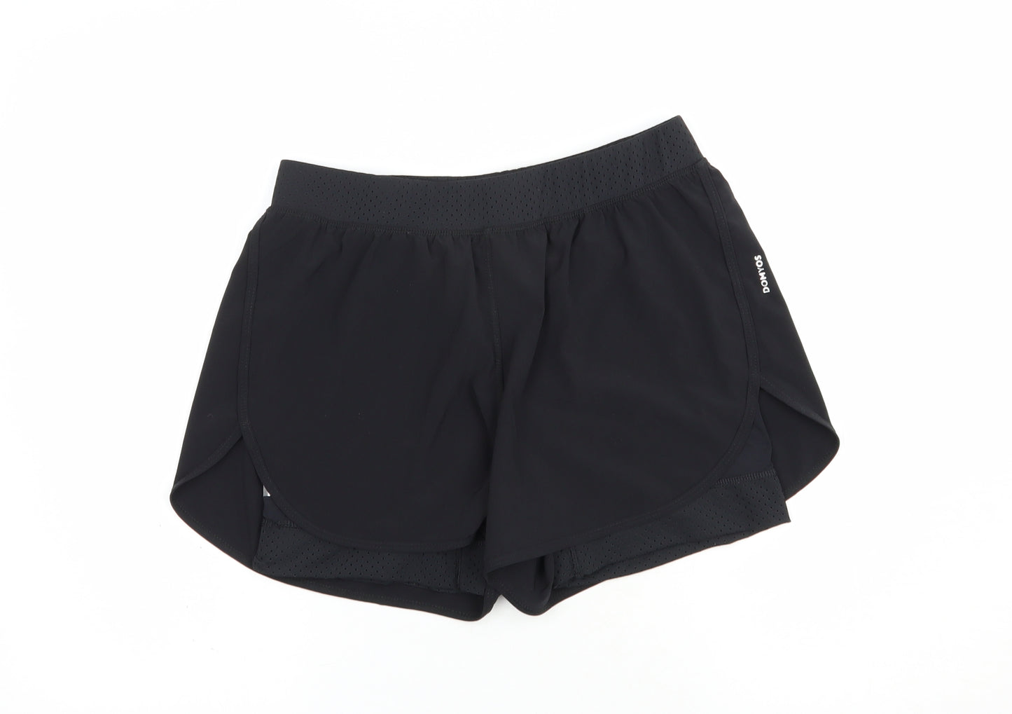 DECATHLON Womens Black  Polyamide Sweat Shorts Size M L3 in Regular